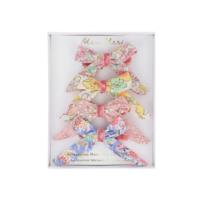 Floral Pattern Bow Hair Clips