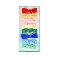 Rainbow Velvet Bow Hair Clips