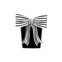 Black & White Stripy Bow Cups
