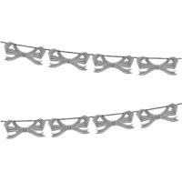 Black & White Stripy Bow Garland