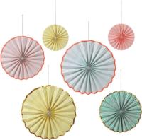 Pastel & Neon Stripe Pinwheel Decorations