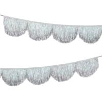 Silver Iridescent Tinsel Scallop Garland