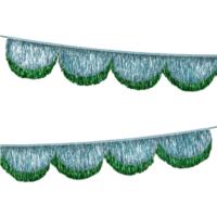 Blue Tinsel Scallop Garland