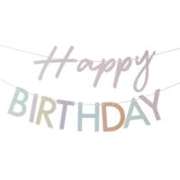 PASTEL ECO FRIENDLY HAPPY BIRTHDAY BANNER BUNTING