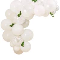 Mini White Balloon Arch With Foliage