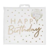 Gold Foiled Happy Birthday Napkin