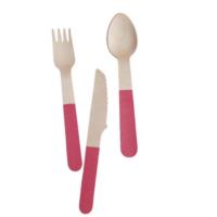 Neon Birthday Pink Wooden Cutlery