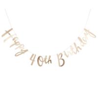 40th Birthday Gold Bunting