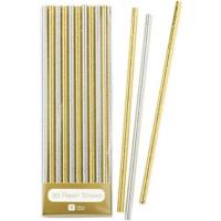 Modern Metallics Gold & Silver Straw