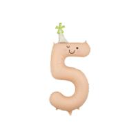 Number 5 Foil Balloon – Peach With Cute Face