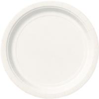 Bright White Round Plates 9