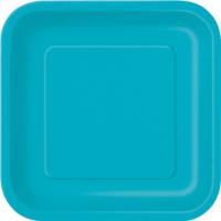 Caribbean Teal Square Plate 7