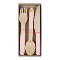 Soft Pink Wooden Cutlery Set