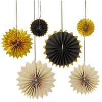 Black And Gold Pinwheel Decorations