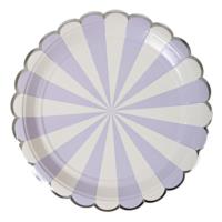 Lavender Striped Large Plate