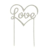 Love Cake Topper Silver