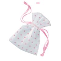 6 Organza Bag Pink Dots