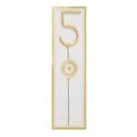 Gold Sparkler Candle - Number 5