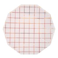 Large Rose Gold Grid Plates