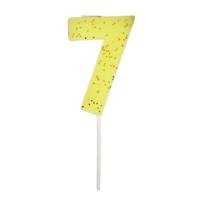 Yellow Number 7 Candle