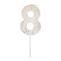 White Number 8 Candle