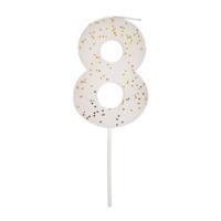 White Number 8 Candle