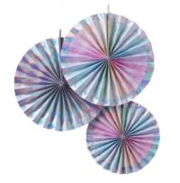 Rainbow & Iridescent  Fan Decorations