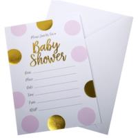 Baby Shower Invitations w. Envelopes Pink