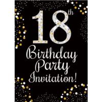 18th Birthday Gold Invitation Cards