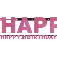 Pink Celebration 18th Birthday Banner