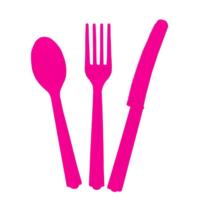 Assorted Cutlery Neon Pink Set