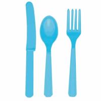 18 Assorted Caribbean Teal Cutlery