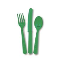 18 Assorted Emerald Green Cutlery