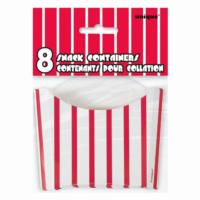 Red & White Striped Snack Containers