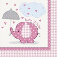 Umbrellaphants Pink Luncheon Napkins