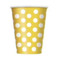 Yellow Polka Dot Cups 12oz