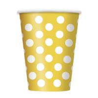 Yellow Polka Dot Cups 12oz