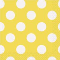 Yellow Polka Dot Cocktail Napkins