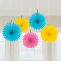 Multicoloured Paper Fan Decorations