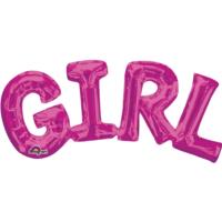 Girl Pink Foil Phrase Balloon