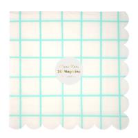 Large Mint Grid Napkins