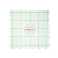 Small Mint Grid Napkins