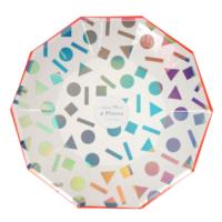 Large Rainbow Confetti Plates