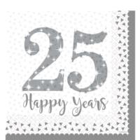 25th Silver Wedding Anniversary Napkins