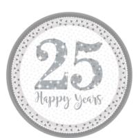 25th Silver Wedding Anniversary Plates