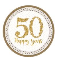 50th Gold Wedding Anniversary Plates