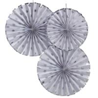 Silver Foiled Dotty Fan Decorations