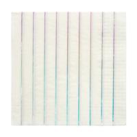 Silver Holographic Striped Large Napkins